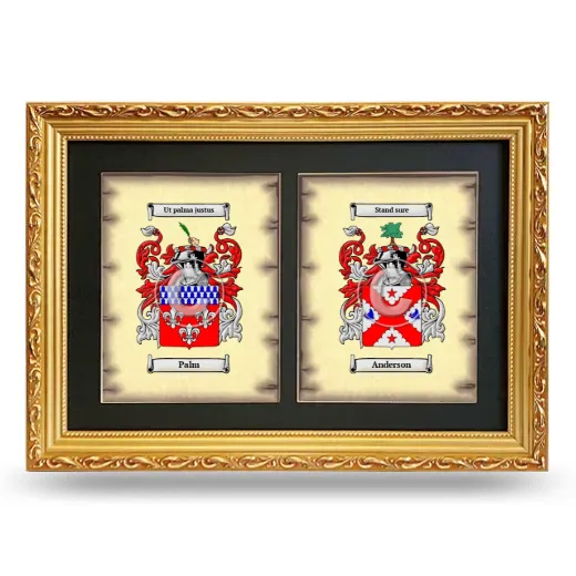 Double Coat of Arms Framed - Gold