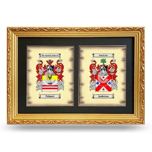 Double Coat of Arms Framed - Gold