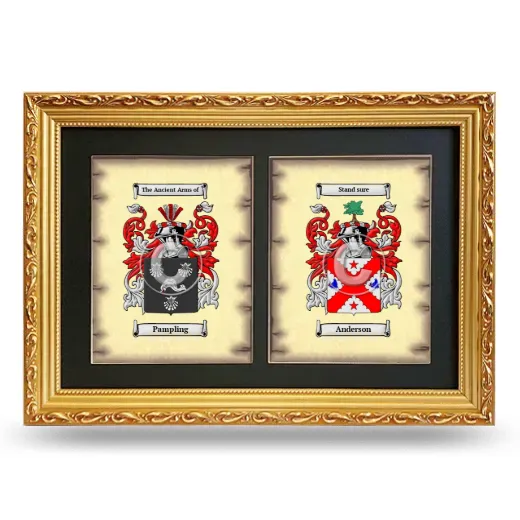 Double Coat of Arms Framed - Gold