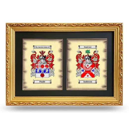 Double Coat of Arms Framed - Gold