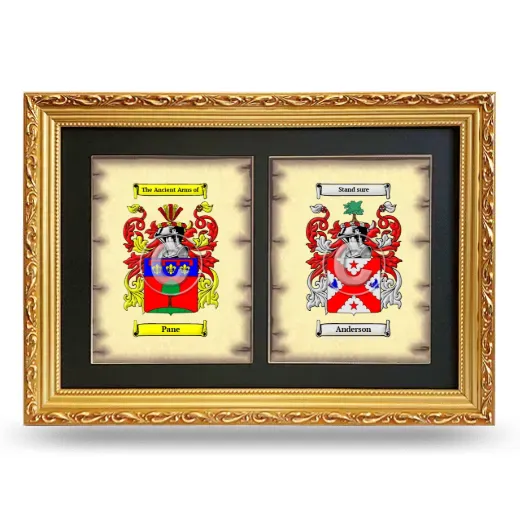 Double Coat of Arms Framed - Gold