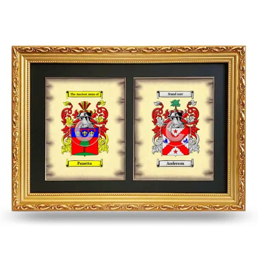 Double Coat of Arms Framed - Gold