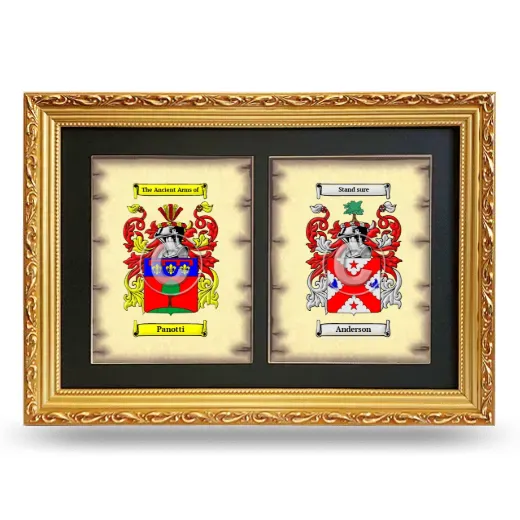 Double Coat of Arms Framed - Gold