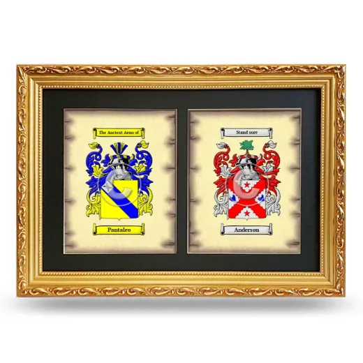 Double Coat of Arms Framed - Gold