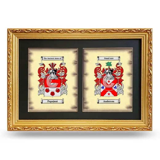 Double Coat of Arms Framed - Gold
