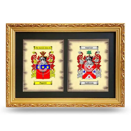 Double Coat of Arms Framed - Gold