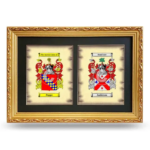 Double Coat of Arms Framed - Gold