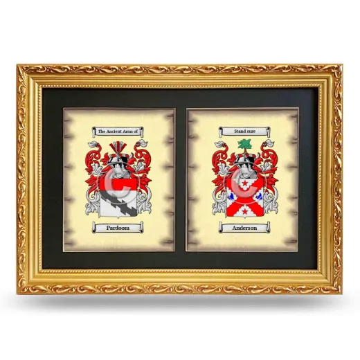 Double Coat of Arms Framed - Gold
