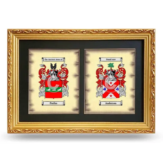 Double Coat of Arms Framed - Gold