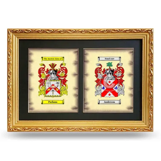 Double Coat of Arms Framed - Gold