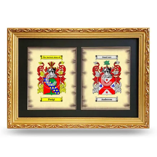 Double Coat of Arms Framed - Gold
