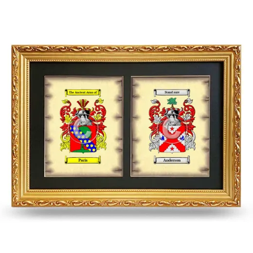 Double Coat of Arms Framed - Gold