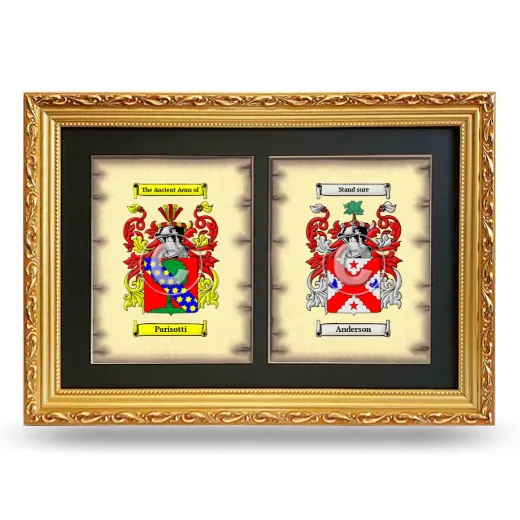 Double Coat of Arms Framed - Gold