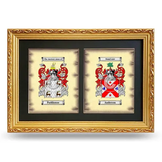 Double Coat of Arms Framed - Gold