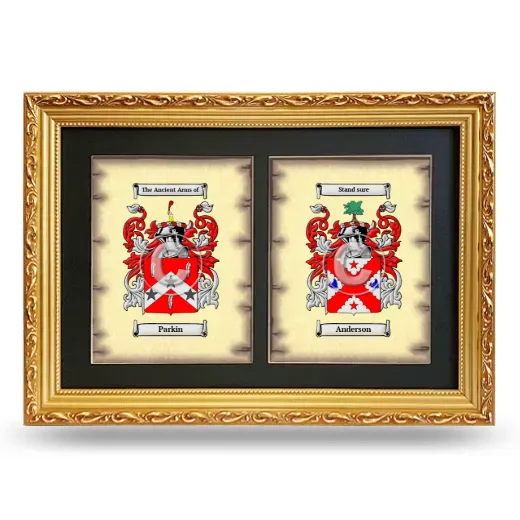 Double Coat of Arms Framed - Gold