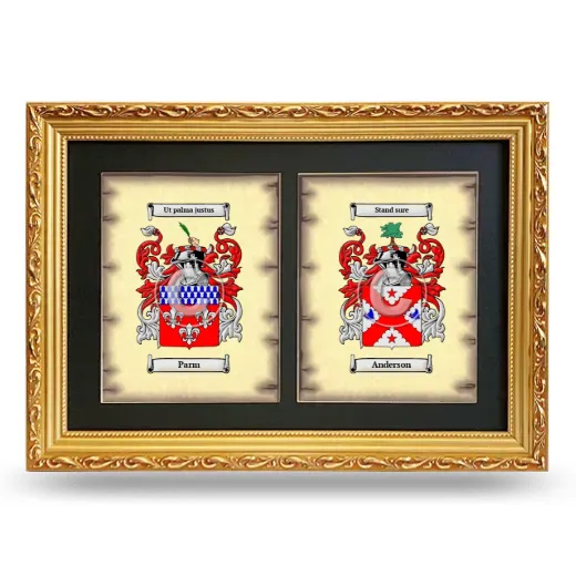 Double Coat of Arms Framed - Gold