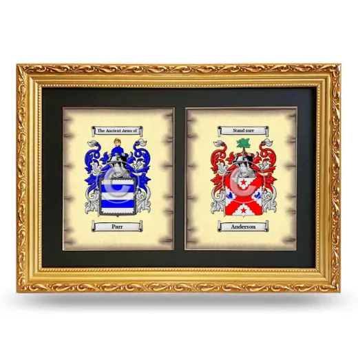 Double Coat of Arms Framed - Gold