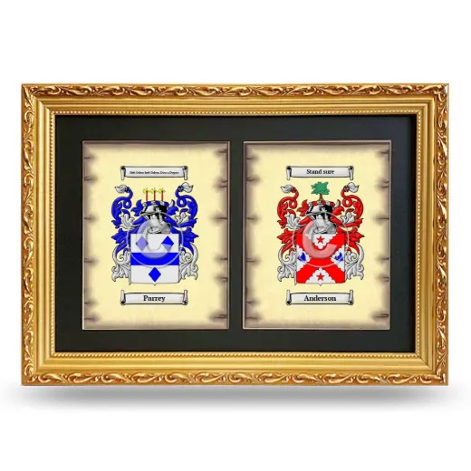 Double Coat of Arms Framed - Gold