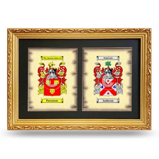 Double Coat of Arms Framed - Gold