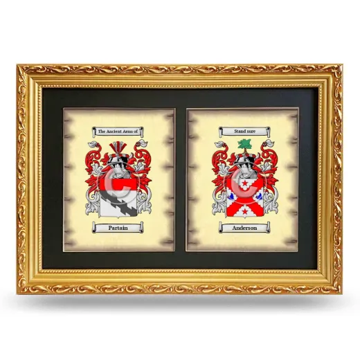 Double Coat of Arms Framed - Gold