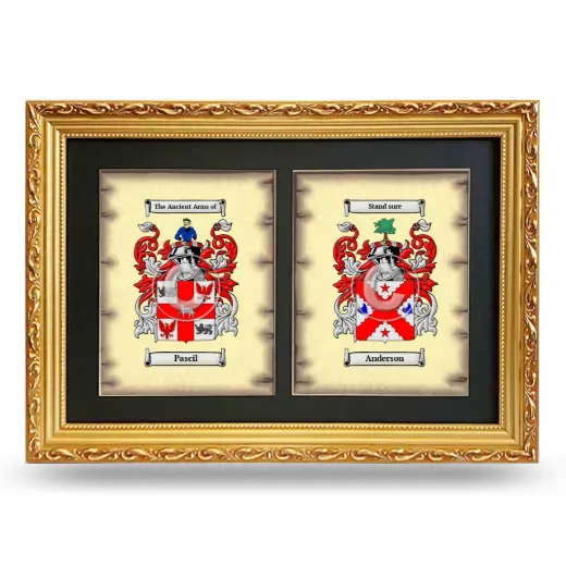 Double Coat of Arms Framed - Gold