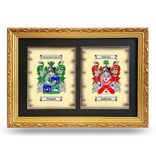 Double Coat of Arms Framed - Gold
