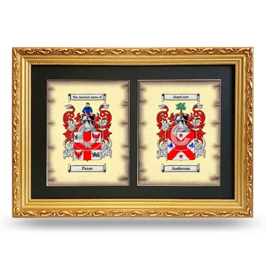 Double Coat of Arms Framed - Gold