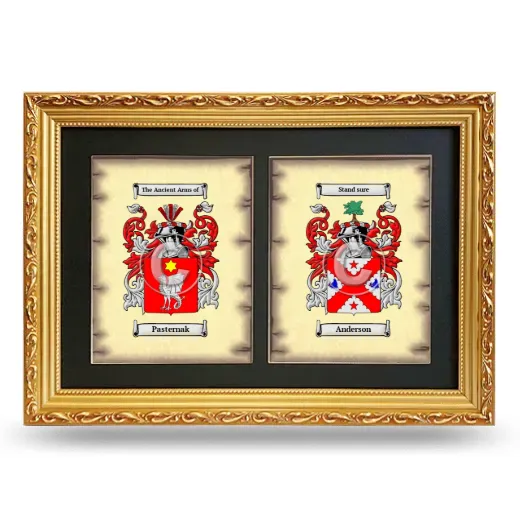 Double Coat of Arms Framed - Gold