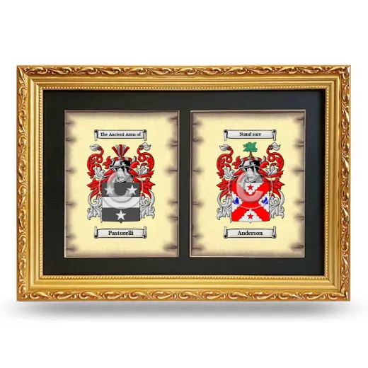 Double Coat of Arms Framed - Gold