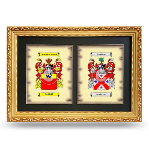 Double Coat of Arms Framed - Gold
