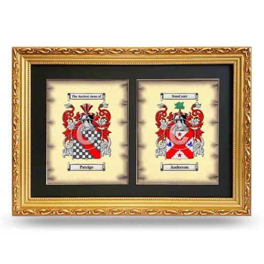 Double Coat of Arms Framed - Gold