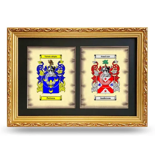 Double Coat of Arms Framed - Gold