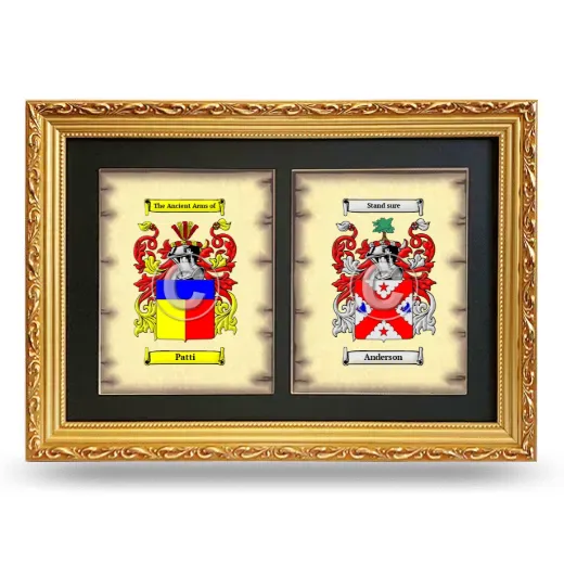 Double Coat of Arms Framed - Gold