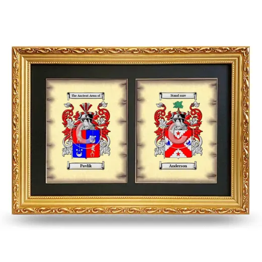 Double Coat of Arms Framed - Gold