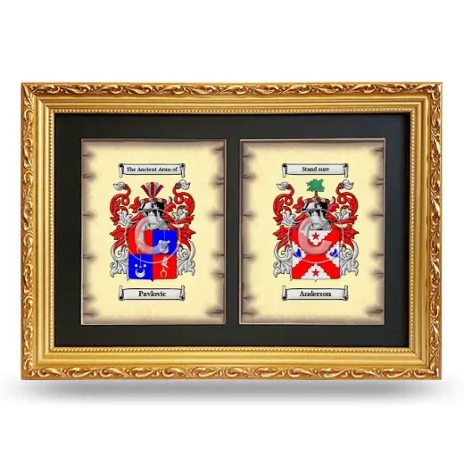 Double Coat of Arms Framed - Gold