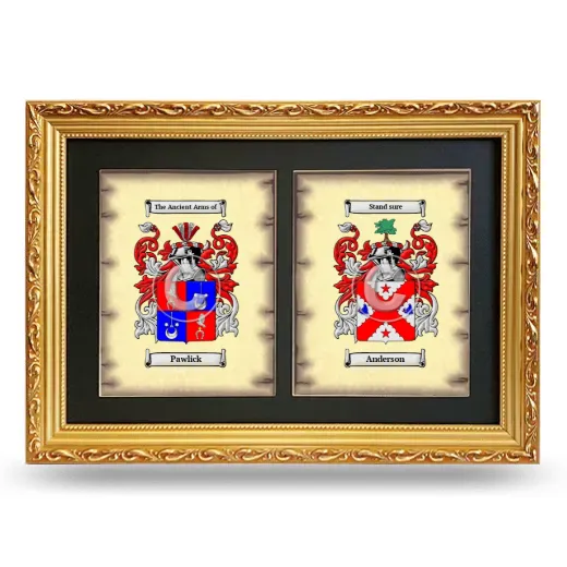 Double Coat of Arms Framed - Gold