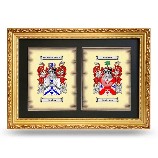 Double Coat of Arms Framed - Gold