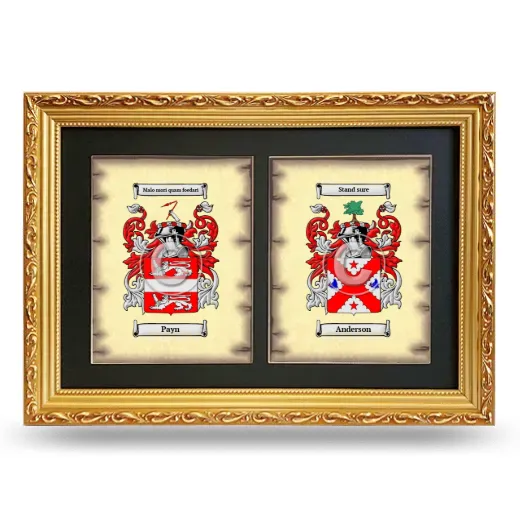 Double Coat of Arms Framed - Gold