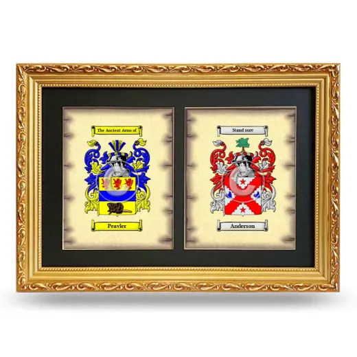 Double Coat of Arms Framed - Gold