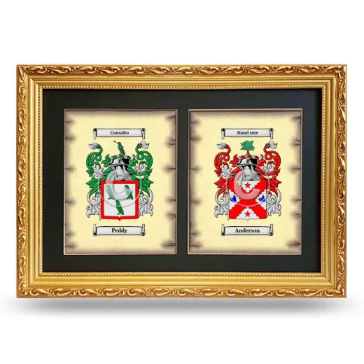 Double Coat of Arms Framed - Gold