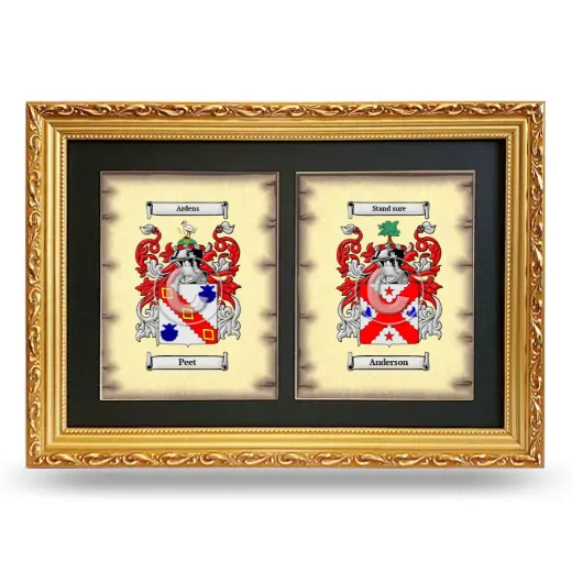 Double Coat of Arms Framed - Gold