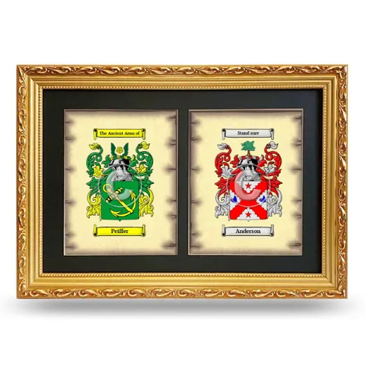 Double Coat of Arms Framed - Gold