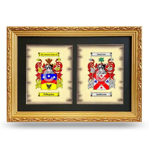 Double Coat of Arms Framed - Gold