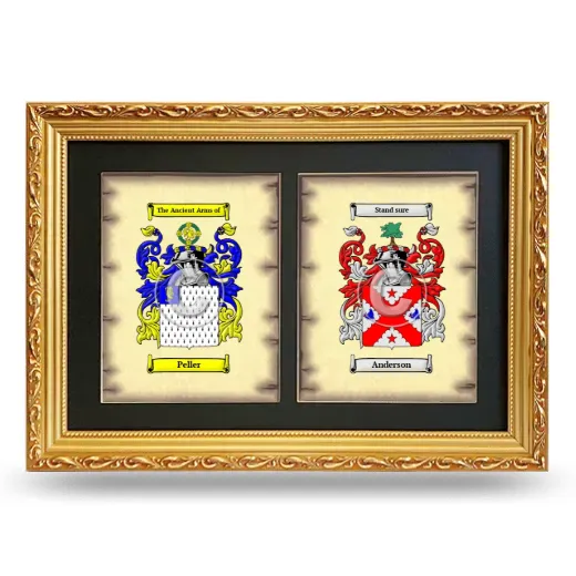 Double Coat of Arms Framed - Gold