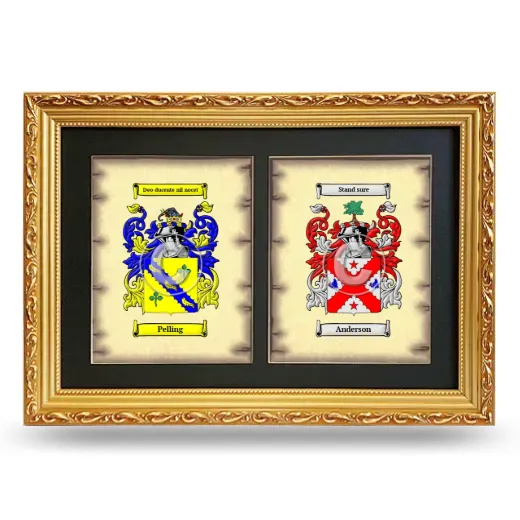Double Coat of Arms Framed - Gold