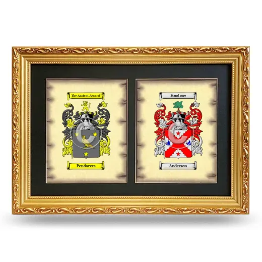Double Coat of Arms Framed - Gold