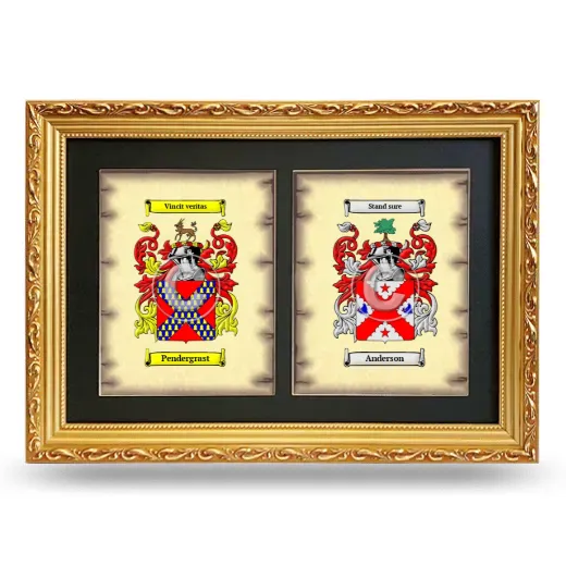 Double Coat of Arms Framed - Gold