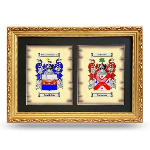 Double Coat of Arms Framed - Gold
