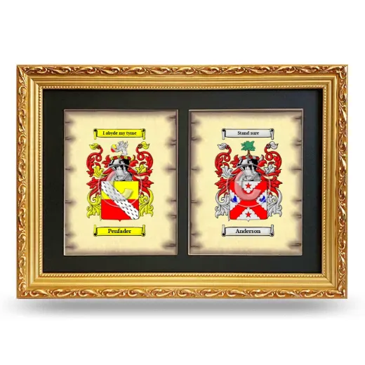 Double Coat of Arms Framed - Gold