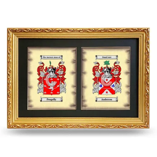 Double Coat of Arms Framed - Gold